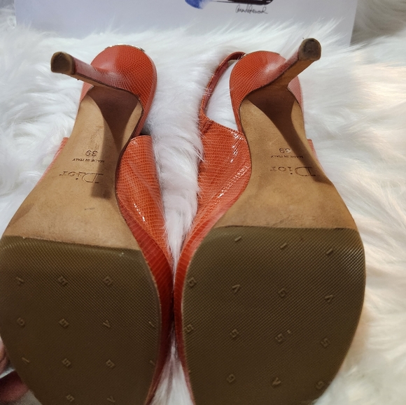 Christian Dior Orange Heels Size 9 EUC - Picture 5 of 6